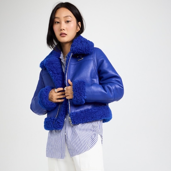 STAND STUDIO Lorelle Jacket Electric Blue US Size 6 NWT $695 - Picture 12 of 14